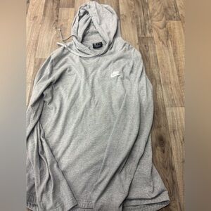 Vintage‎ Nike Hoodie Light Weight Gray. Small Hole In The Sleeve Size Medium